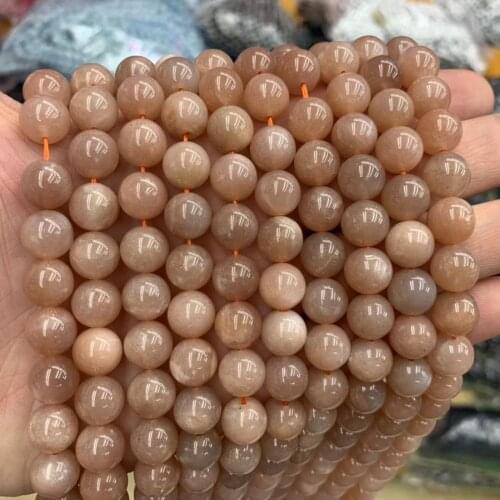 Round sunstone beads natural gemstone beads DIY loose beads for jewelry making strand 15" wholesale