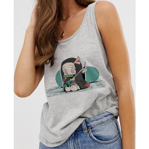Tank top Women Summer Casual Kawaii Anime cartoon print Womens Tops T-shirt Harajuku Streetwear Female camisole Fashion clothes