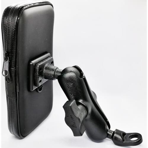 Mobile Phone Water Resistance Case 6 CM Aluminum Alloy Double Socket Arm With 1 inch Ball Mount M10 Screw for Motorcycle Scooter