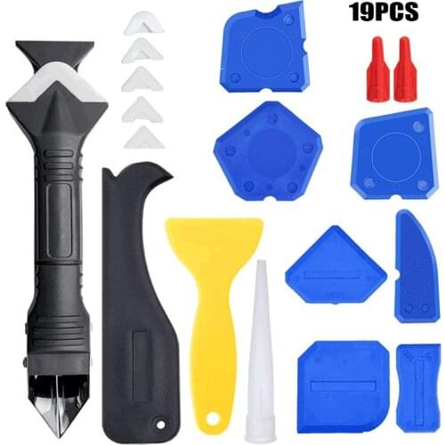 5 In 1 Stainless Steel Corner Scraping Tool Set Caulking Finisher Sealant Smooth Scraper Removal Plastic Hand Tools