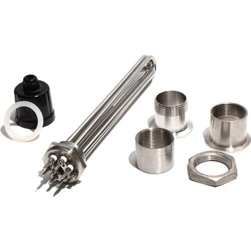 Heating Element With Probe / Ground Screw DN32 1 1/4" BSP Thread 3U Tubular Electrical Immersion Heater 3/4.5/6/9/12KW