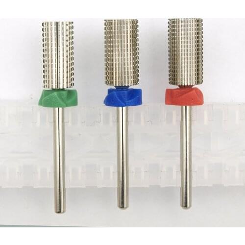 New Silver 5 in 1! 6.6 Head Large Barrel Round Flat top Safty Tungsten steel Carbide nail drill bits Burr Double hand use