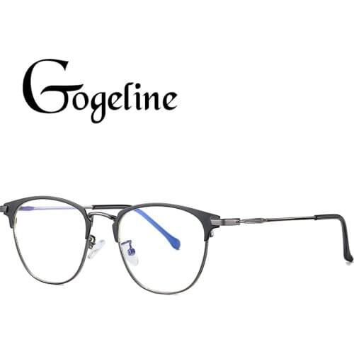Classic Semi Rimless Anti Blue Light Glasses Men Women Square Anti Ray Eyeglasses Frames Computer Women Gaming Goggles