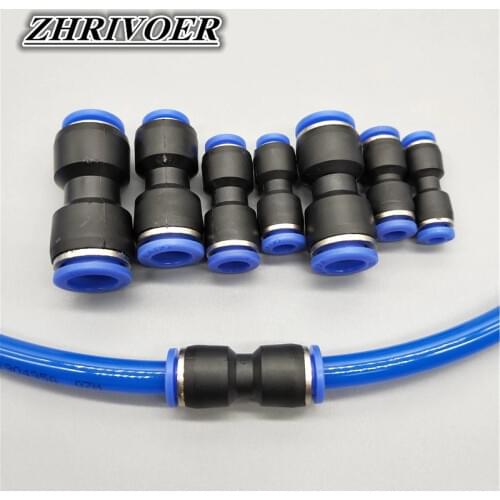 Air Pneumatic 10mm 8mm 6mm 12mm 4mm 16mm OD Hose Tube One Touch Push Into Straight Gas Fittings Plastic Quick Connectors Fitting