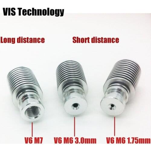V6 All Metal J-head Hotend heat sink V6 Cooling Tube for 1.75mm 3.0mm Long or Short Distance 3D Printer Part Wholesale