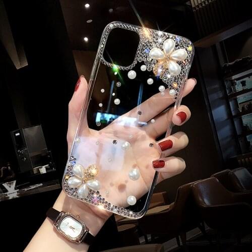 Luxury Jewelled Phone Case For Iphone 12 Pro Max 12 11 Pro Max Transparent Cover For Iphone 11 X Xs Max 7 8 Plus SE Silicone