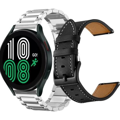 20mm 22mm Leather Band For Samsung Galaxy watch 4/Classic 44mm Active 2 strap bracelet Huawei GT/2/Pro Galaxy 3 45mm/42mm/46mm