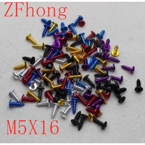 30Pcs M5*16 Colourful Self-tapping Screws Aluminum Alloy Self Tapping Screw For Motorcycle Modification Decoration