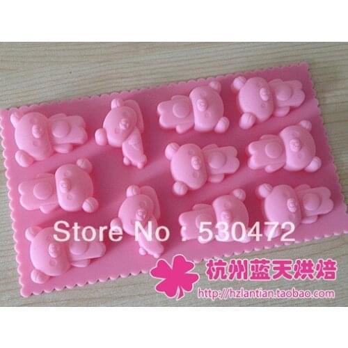 11 hole silica gel cake mold baking bear chocolate handmade soap mould kitchen tools