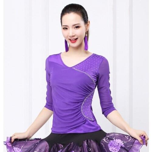 H2653 Female Latin Dance Top Clothing Women Professional Square Dance Performance Competition Costumes Spring Dancing Clothes