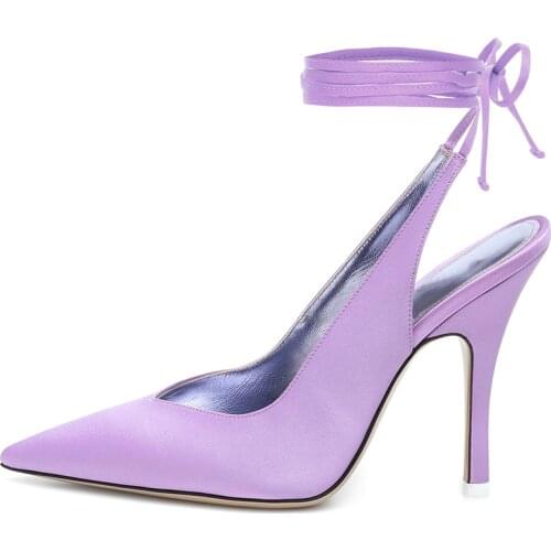 ARQA Pumps for Women Womens Slingback High Heels Ankle Strap Stilettos Silk Pointed Shoes