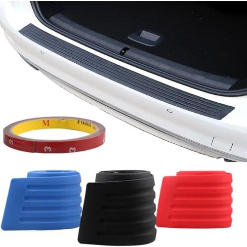 Universal 90*8cm Car Trunk Door Sill Plate Protector Rear Bumper Guard Rubber Mouldings Pad Trim Cover Strip Car Styling