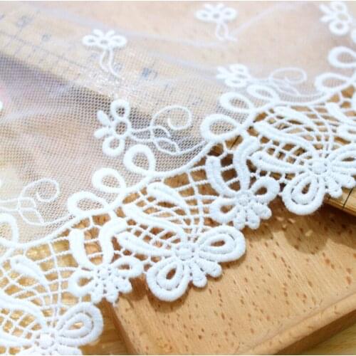 Water-Soluble Bow Embroidery Flower Lace Trim DIY Lolita Dress Skrit Sewing Craft Accessories V2610
