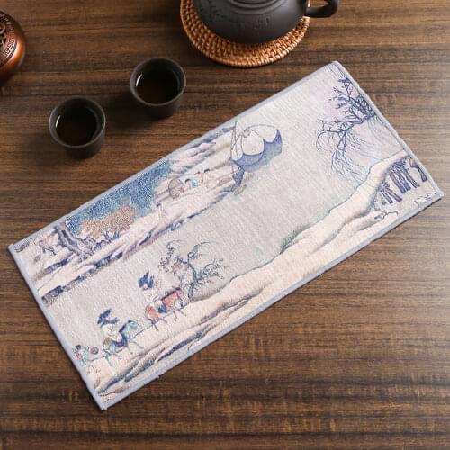 High-end thick plush tea towel strong absorbent tea cloth tea table rag tea pot tea set special towel tea set accessories36*17cm