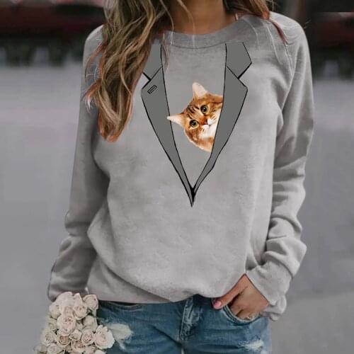 Autumn Spring Casual T Shirt Funny Cute 3D Print O Neck Long Sleeve Womens T-shirt Female White Green Ladies Fall Tops Tees