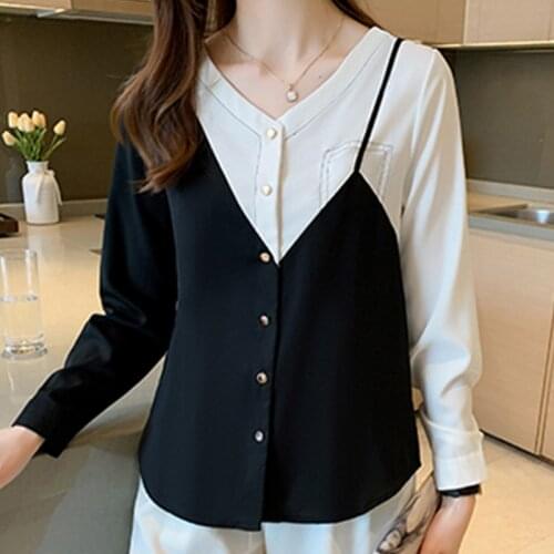 New design patchwork print ladies shirts Fashion Womens Blouses 2021 Spring Autumn Long Sleeve Shirts Tops Blusas Mujer