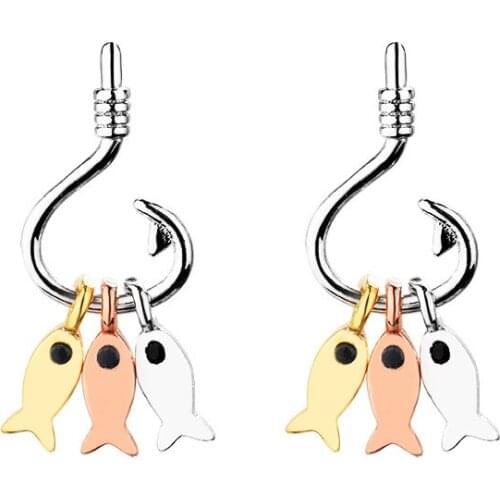 Stud Earrings 925 Sterling Fish Shape Silver Earrings For Women Earings Fashion Jewelry Small Brinco Oorbellen Earing EH1190
