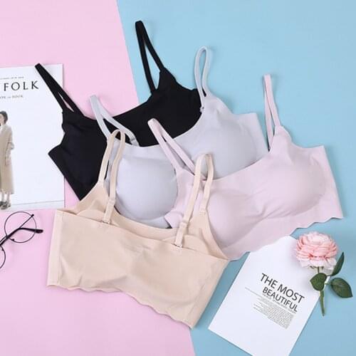 Womens Underwear One-piece Sling Gathered Without Steel Ring Shockproof Vest Yoga Sports Bra Underwear