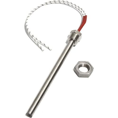 12*400mm Size DN15/21mm Thread Cartridge Heater 2000W/2500W/3000W 201 Stainless Steel Electric Heating Element with Nut