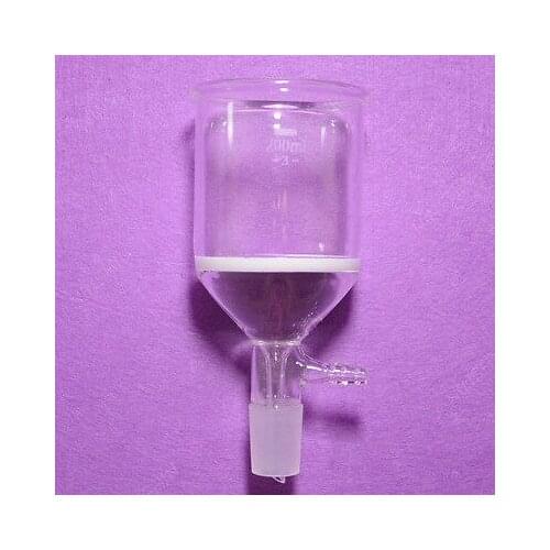 200ML,24/29 Ground Joint,Filter Funnel,10MM Hose Connection,Porosity 3