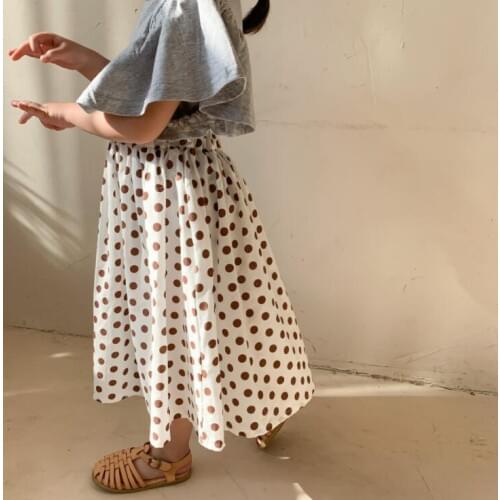 2021 Wholesale New Girls Dots Skirt Spring Cotton Fashion Girls Skirts 1-7 years QI968