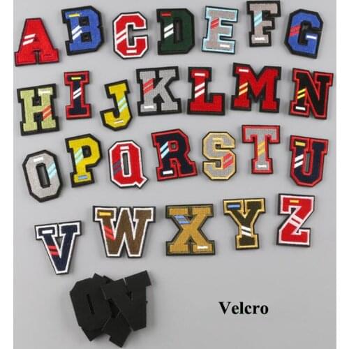 26pcs parches Alphabet Letter Embroidered Patches Velcro Patch For Clothing Jacket Jeans Patchwork Jumpsuit Garment Appliques