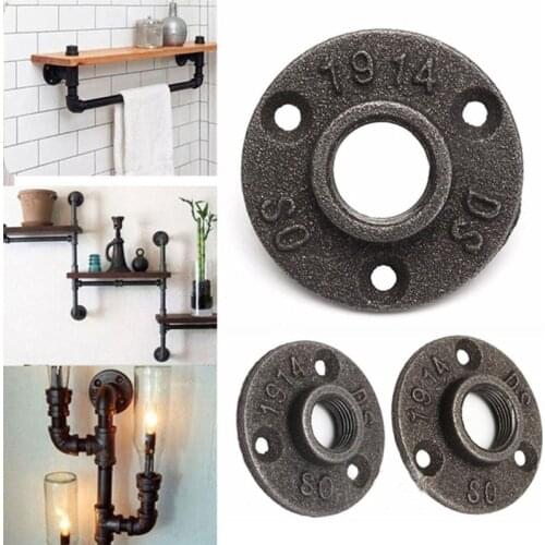 3/4" Malleable Threaded Floor Flange Iron Pipe Fittings Wall Mount Black HX6D