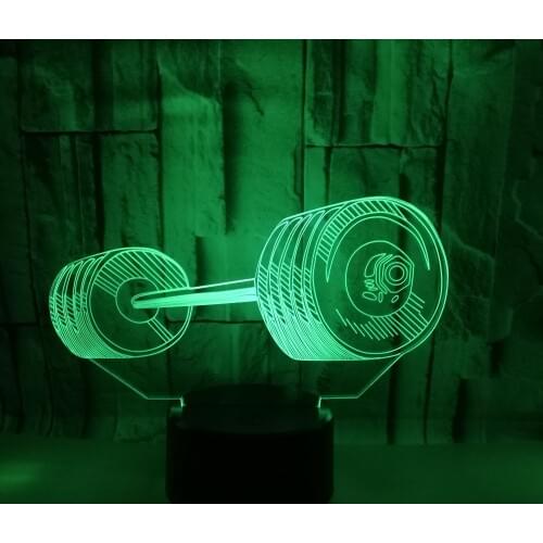 Weightlifting 3d Seven color Visual Lamp Touch controlled Creative Gift Table Lamps For Living Room Desk Lamp