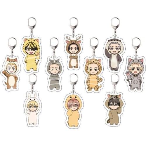 5pcs 10pcs 26Kinds Tokyo Revengers Kazutora Chifuyu Mikey Takemichi Baji Mitsuya PVC Pendant Figure Key Chain Keyring