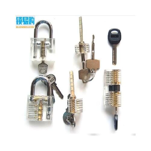 5pcs/Lot Transparent Visible Cutaway Practice Padlock Door Lock Pick Training Skill For Locksmith Cerradura