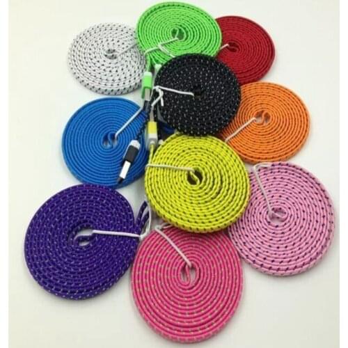 500pcs/lot 1M/3FT Fabric Braided flat noodle 3.1 Type C USB Data Sync Charge Cable For Nokia N1 For Macbook OnePlus 2 ZUK Z1