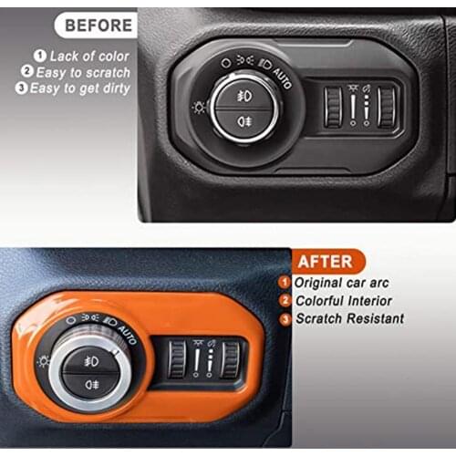 Interior Accessories Front Light Switch Cover For Jeep Wrangler Button Gladiator Headlight Car Decor Switch Stickers Co G1L2