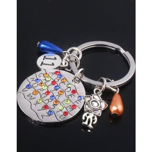 Horror TV Stranger Things KeyChain Alphabet Light Wall Monster 11 Letter Metal Keyrings Men Women Movie Fans Souvenir Gift