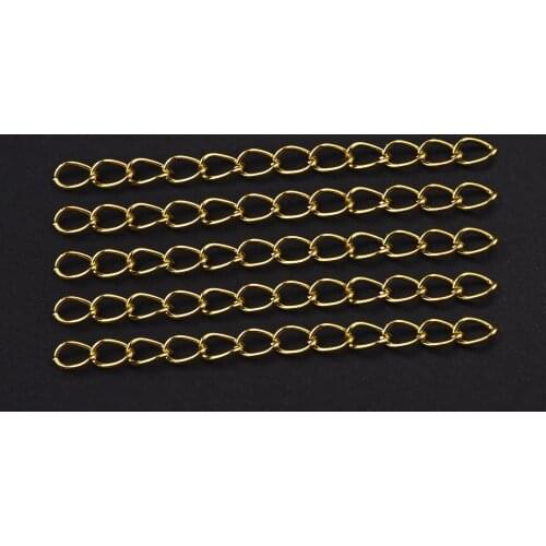 100Pcs/Lot 50mm Necklace Extension Chain Tail Extender For DIY Bracelet Jewelry Making Findings Supplies