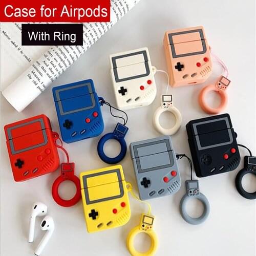 Cute Silicone Case 3D Game Boy for AirPods Earphone Case with Ring Strap for Airpods 2 Headphone Case for Apple Airpods Cover EO