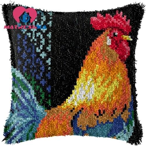 Cock diy rugs cross-stitch pillow latch hook kits embroidery carpet do it yourself embroidery pillow Foamiran for crafts home