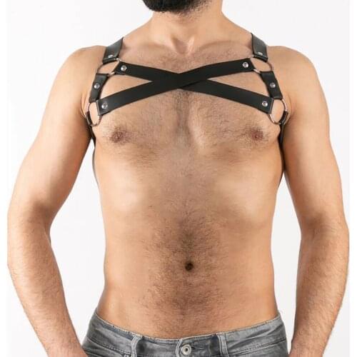 2021 Sissy BDSM Bondage Gay Chest Harness Straps Fetish Body Cage Harness Exotic портупея Tops Rave Costume For Adults Sex Games