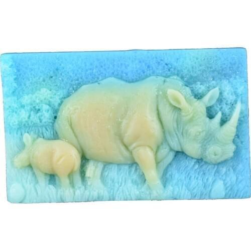 Rhinoceros Mold S506 Craft Art Silicone 3D Soap Mold Craft Molds DIY Handmade Candle Molds