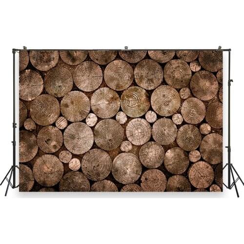 HUAYI Photography Backdrops Grunge Wooden Wall Newborn Studio Portraits Photobooth Background Round stake Photo Backdrop W-6724