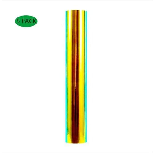 HOHOFILM 5pack Black Holographic Vinyl crafy vinyl 12"x12" Adhesive Vinyl Sheet for Silhouette Cameo,Stickers, Waterproof