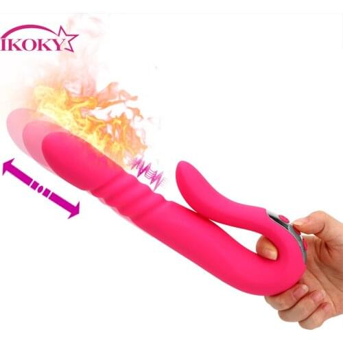 IKOKY Heating Vibrator Sex Toys For Woman Clitoris Stimulator Dildo Vibrator Vaginal Massager Automatic Telescopic Wand Sex Shop