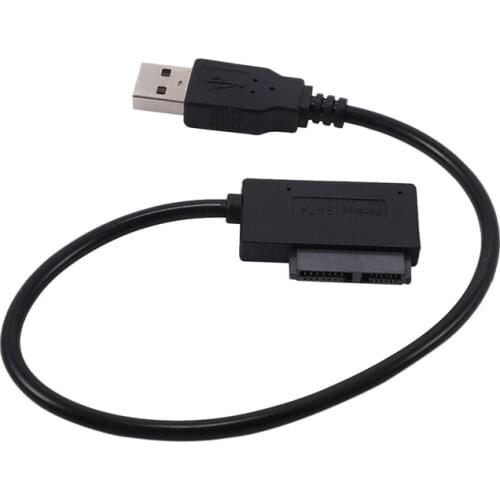USB 2.0 to Mini Sata II 7+6 13Pin Adapter Converter Cable for Laptop CD/DVD ROM Slimline Drive