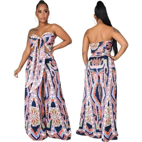 2 Two Piece Pants Set Women African Clothes Summer Fashion Africa Suit Top And Pants African Suits For Lady Matching Sets