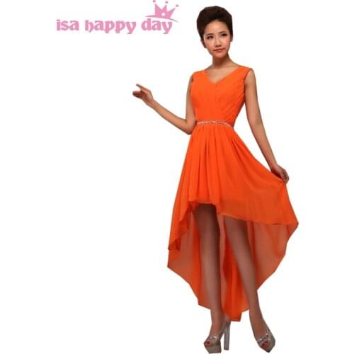 Short front long back high low bridesmaid bridesmaids summer bridemaid dresses for women 2020 dress from the chiffon H3753