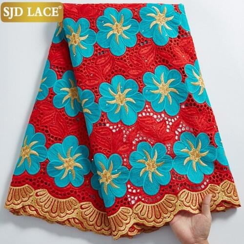 SJD LACE Hot Selling 100% Cotton African Dry Lace Fabric Nigerian Lace Fabric 2021 High Quality Swiss Voile In Switzerland A2308