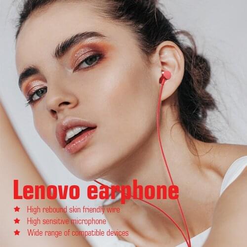 Lenovo HF130 In-ear Headset Wired High-quality Karaoke Earplugs Computer Eating Chicken Game with Wheat Mobile Phone Universal
