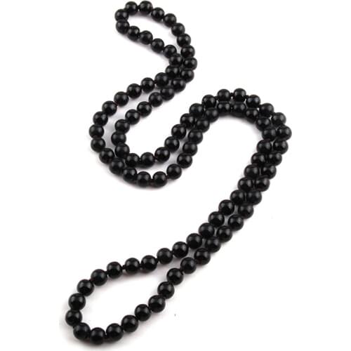 MOODPC Fashion 90cm Pfm Glass Long Knotted Necklaces For Women jewelry
