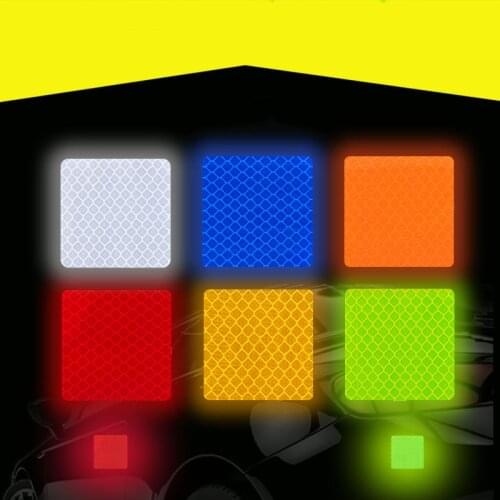 6PCS Car Reflective Warning Strip Stickers Wheel Rim Eyebrow Warn Light Reflector Protective safety Sticker Car Accessories