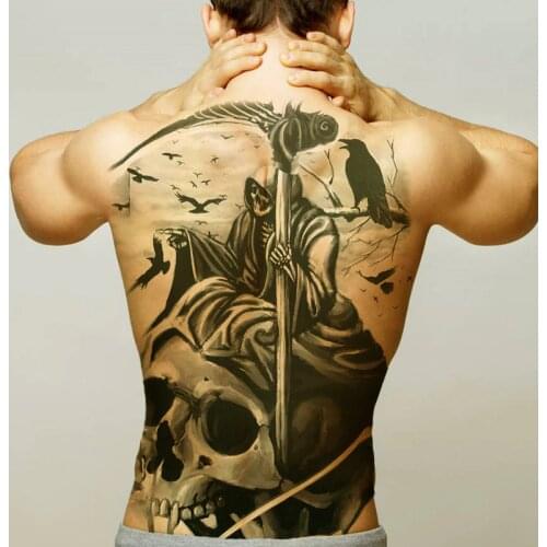 Halloween body stickers Men Large Temporary Tattoo Waterproof Big Full Back Tattoo For Mens Tattoos Transferable Fake Tatoo Sexy