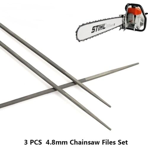 3pcs/lot 4.8mm Shank Round High Carbon Steel Sharpening File Chainsaw Saw Chain Files Sharpener For Woodwork Chainsaw Files